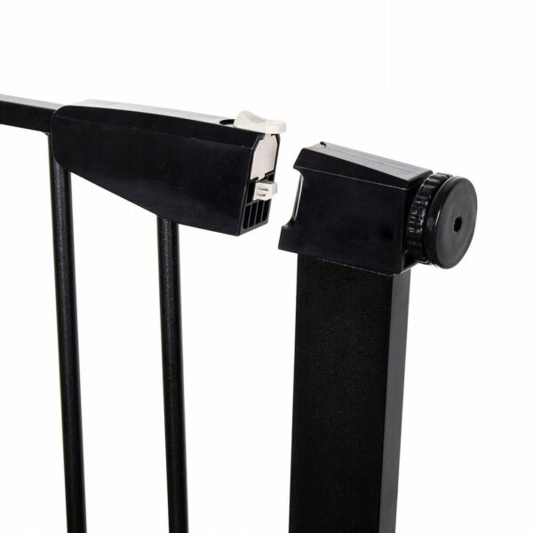 Biztonsági kapu lépcsőhöz, hosszabbító 131-138 cm, acélból, fekete - Image 2