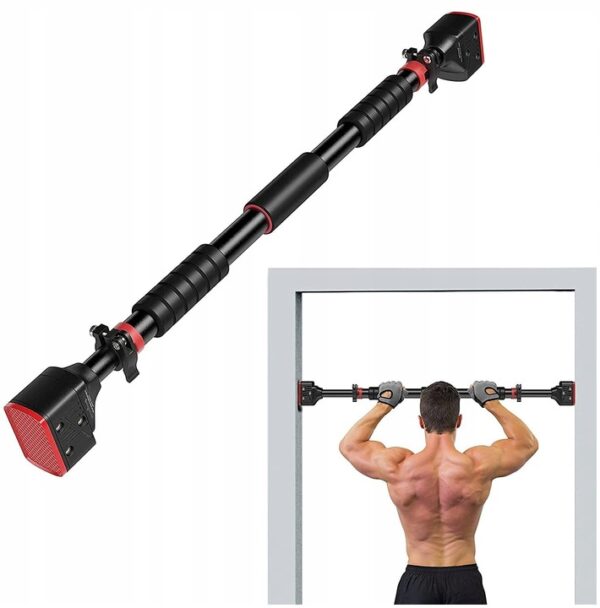 Ajtókeretbe illeszthető húzódzkodó rúd, acélból gumi végekkel, hossza 72-110 cm - Image 13