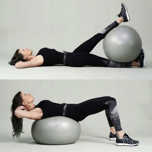 Minge pentru fitness sau yoga 85cm, 300kg, pompa inclusa, gri - Image 13