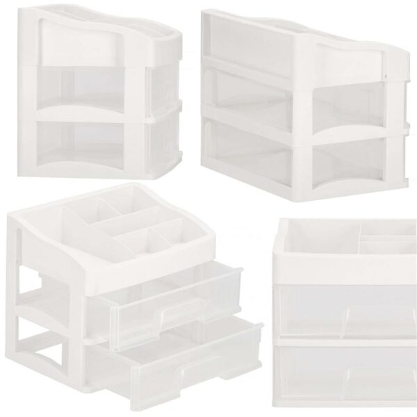 (DL) Organizator cutie depozitare pentru produse cosmetice, bijuterii cu 2 sertare si 7 compartimente - Image 13