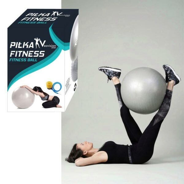 Minge pentru fitness sau yoga 85cm, 300kg, pompa inclusa, gri - Image 14