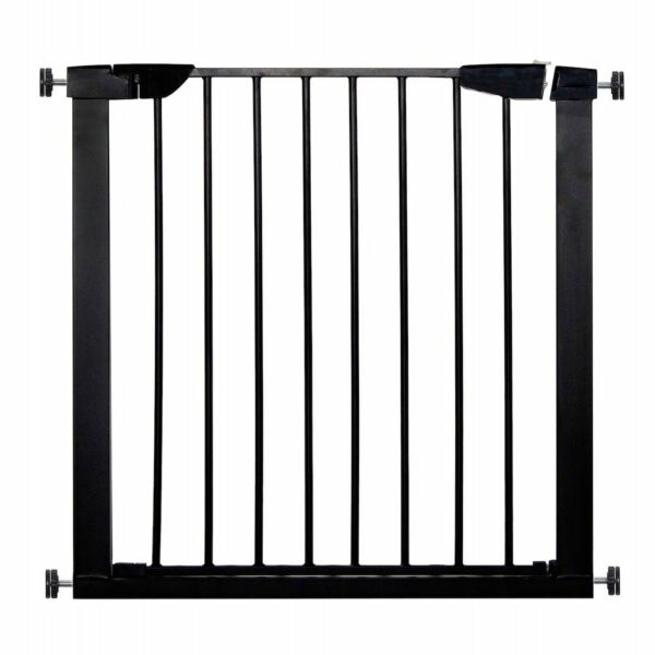 Biztonsági kapu lépcsőhöz, hosszabbító 103-110 cm, acélból, fekete - Image 10