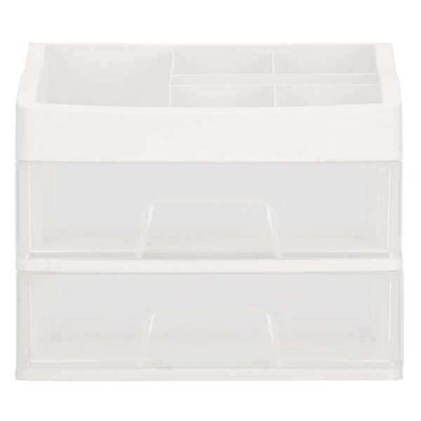 (DL) Organizator cutie depozitare pentru produse cosmetice, bijuterii cu 2 sertare si 7 compartimente - Image 14