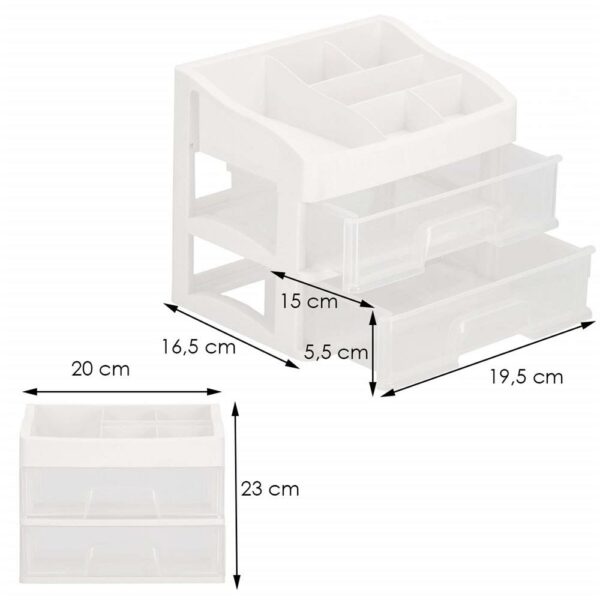 (DL) Organizator cutie depozitare pentru produse cosmetice, bijuterii cu 2 sertare si 7 compartimente - Image 16