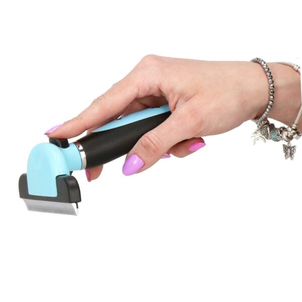 Trimmer fésű hosszú vagy rövid szőrű kutyáknak és macskáknak, tisztítható, 10 cm-es fogak, fekete kék - Image 18
