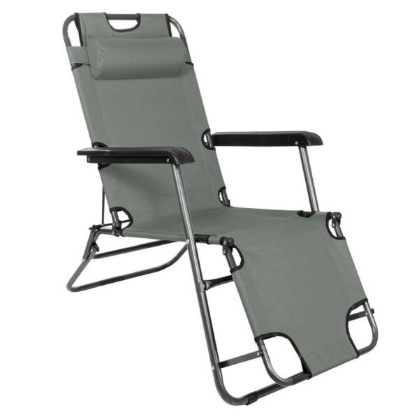 Összecsukható napágy SERSIMO GC30, Relax Zero Gravity, 80x60x153cm, közepes szürke