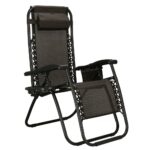 Sezlong scaun pliant plaja sau gradina, Siesta, gravitatie zero, cu tetiera, 175x67x110 cm, maro