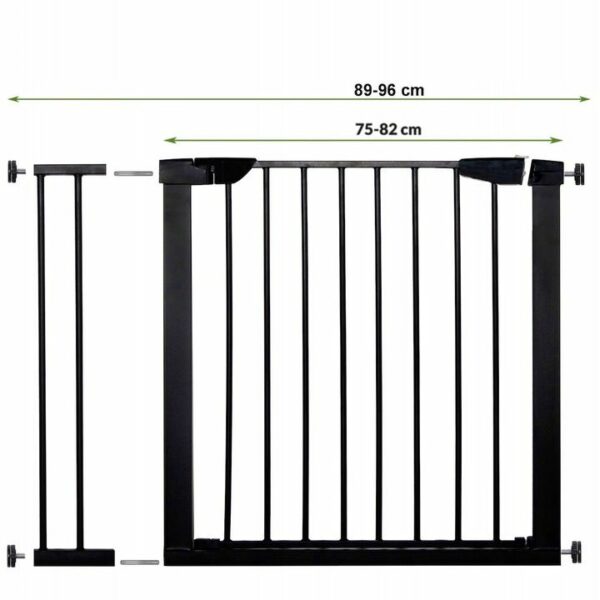 Biztonsági kapu lépcsőhöz, hosszabbító 89-96 cm, acélból, fekete - Image 2
