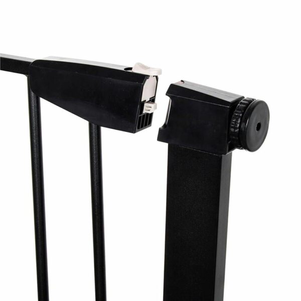 Biztonsági kapu lépcsőhöz, hosszabító 117-124 cm, acélból, fekete - Image 2