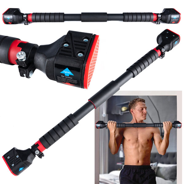 Ajtókeretbe illeszthető húzódzkodó rúd, acélból gumi végekkel, hossza 72-110 cm - Image 2
