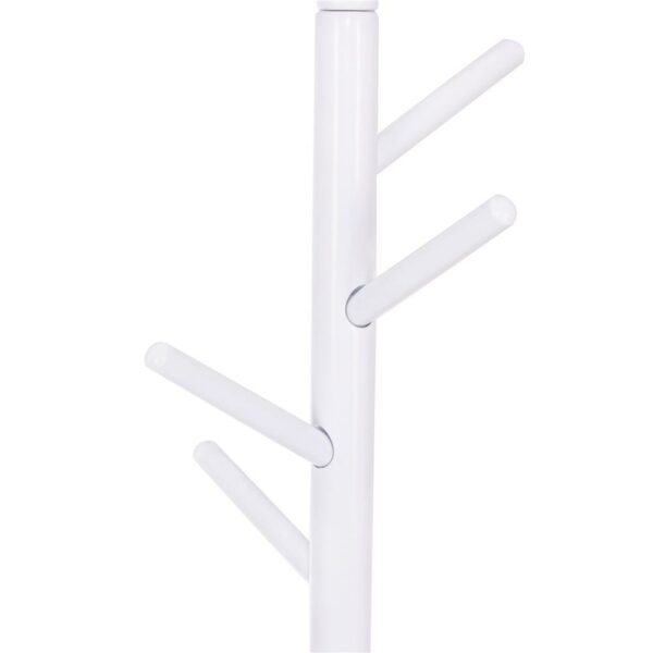 Cuier tip pom din lemn Sersimo, 8 agatatoare, 175cm, alb - Image 3