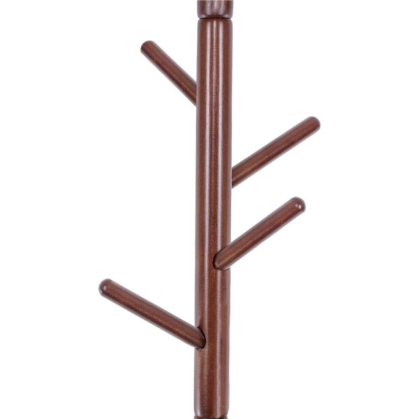 Cuier tip pom din lemn Sersimo, 8 agatatoare, 175cm, maro - Image 3