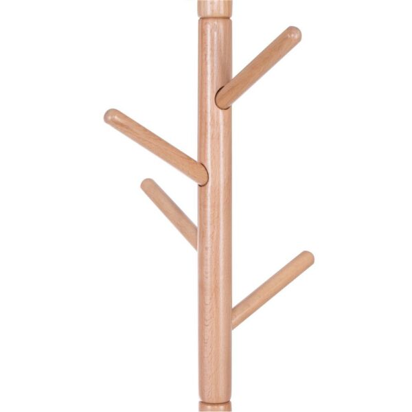 (DL) Cuier tip pom din lemn Sersimo, 8 agatatoare, 175cm, natur - Image 3