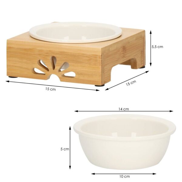 Kerámia tál, tál, kutyának vagy macskának, bambusz alátéttel, 15cm - Image 20