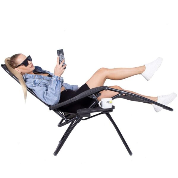 Sezlong scaun pliant plaja sau gradina, Siesta, gravitatie zero, cu tetiera, 175x67x110 cm, maro - Image 18