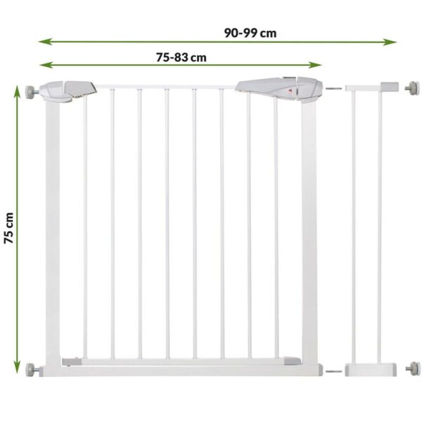 Poarta de siguranta Safety Gate pentru scari, ajustabila 90-99 cm, din otel, alba - Image 2