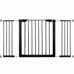 Biztonsági kapu lépcsőhöz, hosszabbító 131-138 cm, acélból, fekete