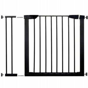 Biztonsági kapu lépcsőhöz, hosszabbító 89-96 cm, acélból, fekete