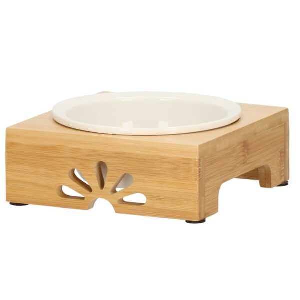 Kerámia tál, tál, kutyának vagy macskának, bambusz alátéttel, 15cm - Image 3