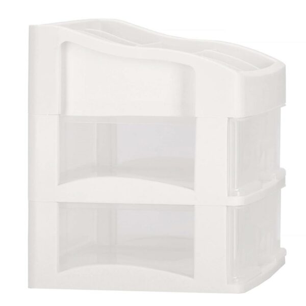 (DL) Organizator cutie depozitare pentru produse cosmetice, bijuterii cu 2 sertare si 7 compartimente - Image 3