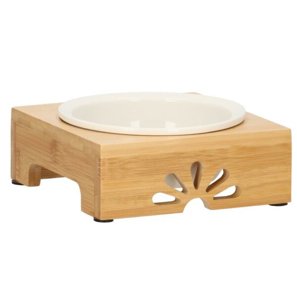 Kerámia tál, tál, kutyának vagy macskának, bambusz alátéttel, 15cm - Image 4