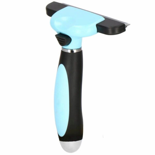 Trimmer fésű hosszú vagy rövid szőrű kutyáknak és macskáknak, tisztítható, 10 cm-es fogak, fekete kék - Image 5