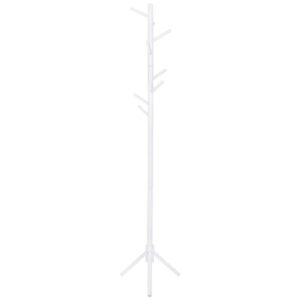 Cuier tip pom din lemn Sersimo, 8 agatatoare, 175cm, alb