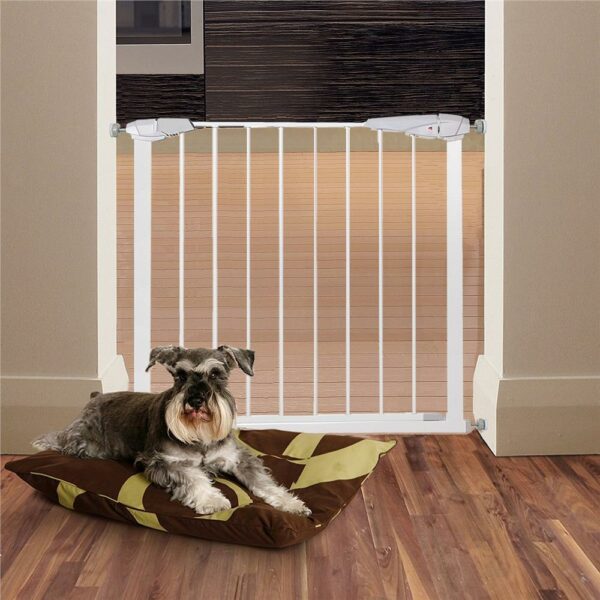 Poarta de siguranta Safety Gate pentru scari, ajustabila 118-127 cm, din otel, alba - Image 8