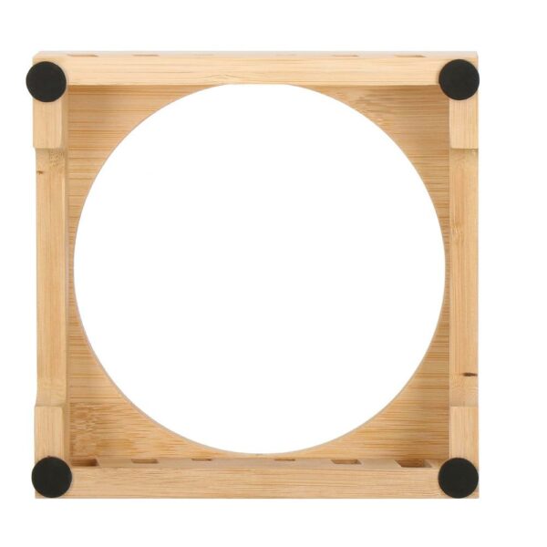 Rozsdamentes acél tál, tál, kutyának vagy macskának, bambusz támasztékkal, 15cm - Image 4