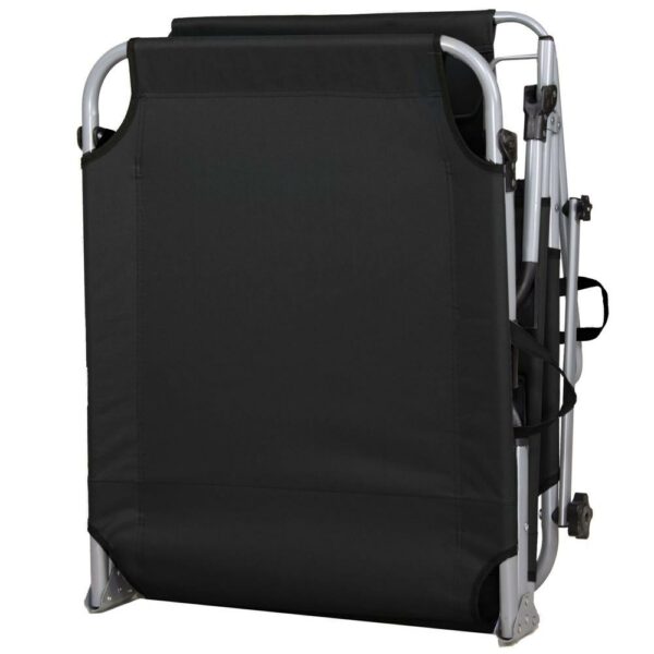 Sezlong pliabil cu parasolar, 188x57x38cm, sarcina 120kg, gri antracit - Image 5