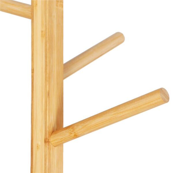 Bambusz fogas gránit talppal, 8 akasztó, 182cm, natúr - Image 6