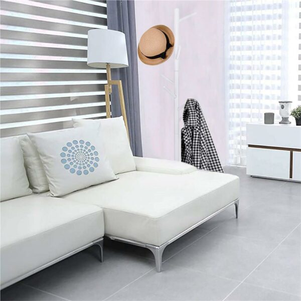 Cuier tip pom din lemn Sersimo, 8 agatatoare, 175cm, alb - Image 7