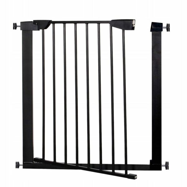 Biztonsági kapu lépcsőhöz, hosszabbító 131-138 cm, acélból, fekete - Image 7