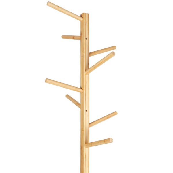 Bambusz fogas gránit talppal, 8 akasztó, 182cm, natúr - Image 8