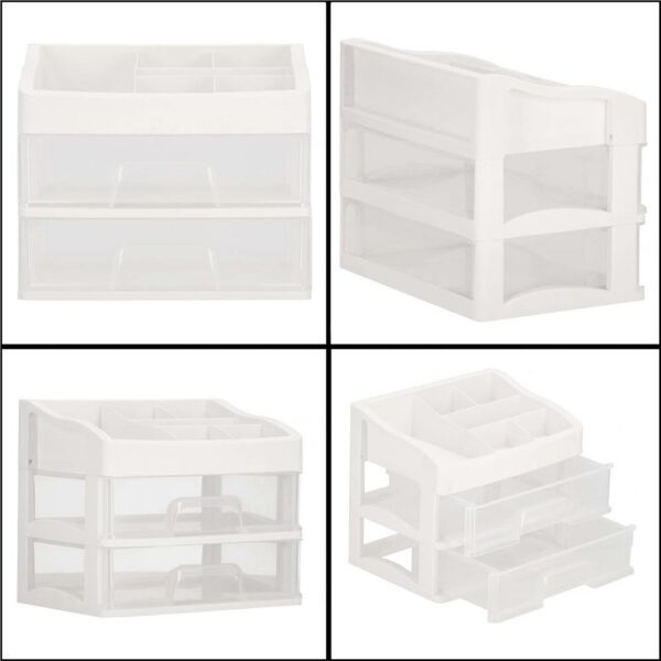 (DL) Organizator cutie depozitare pentru produse cosmetice, bijuterii cu 2 sertare si 7 compartimente - Image 8