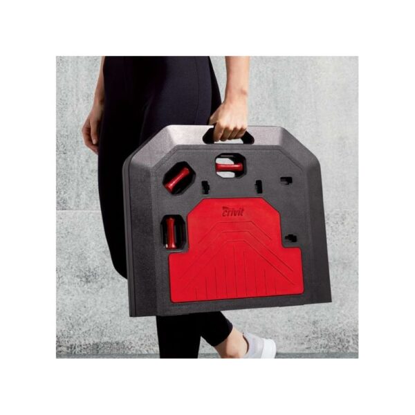 Set de antrenament Crossfit portabil, tip valiza, capacitate maxima 230kg, negru si rosu - Image 10