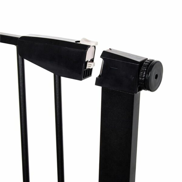 Biztonsági kapu lépcsőhöz, hosszabbító 110-117 cm, acélból, fekete - Image 9