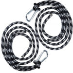 Függőágy rögzítő készlet 2 db 180 cm-es kötéllel és 2 karabinerrel, terhelés 2x200 kg