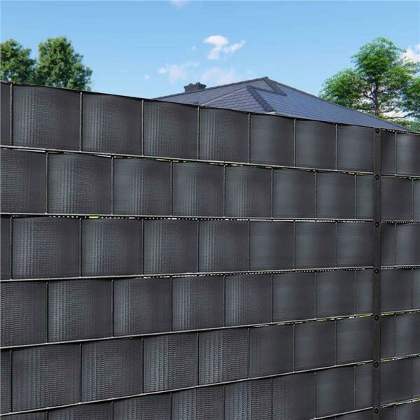 Kerítésbe fűzhető belátásgátló szalag, PVC, 35 x 0,19 m, antracitszürke