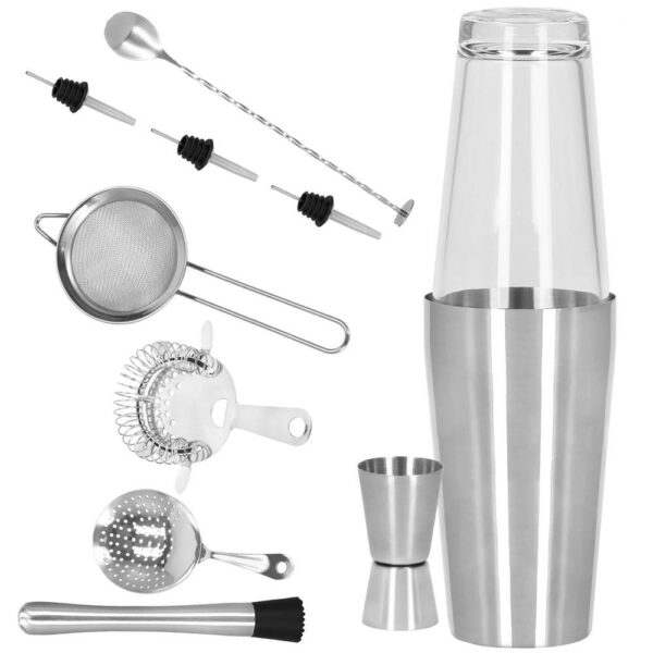 Set Cocktail Shaker Kit pentru barmani 700ml, KI19, 14 piese - Image 2