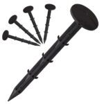 50 darabos műanyag fóliarögzítő készlet, horgony típusú rögzítő, 150×32 mm, fekete