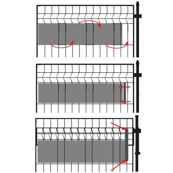 Kerítésbe fűzhető belátásgátló szalag, PVC, 35 x 0,19 m, antracitszürke - Image 11