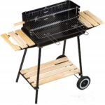 Gratar metalic pe carbuni, tava cromata, cu spita pentru rotisor, 104x88x45cm