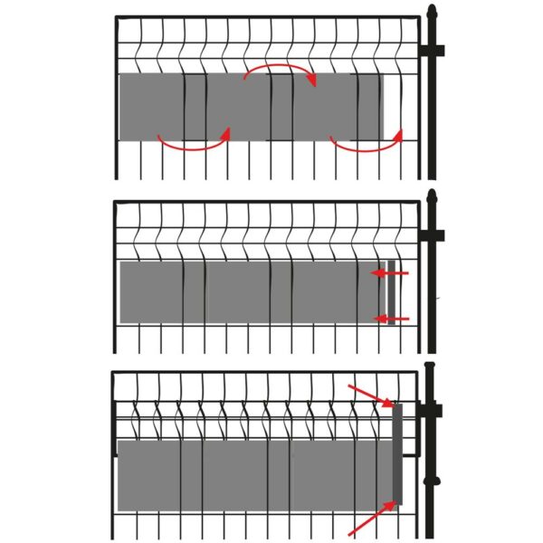 Kerítésbe fűzhető belátásgátló szalag, Premium PVC, 26 x 0,19 m, antracitszürke - Image 2