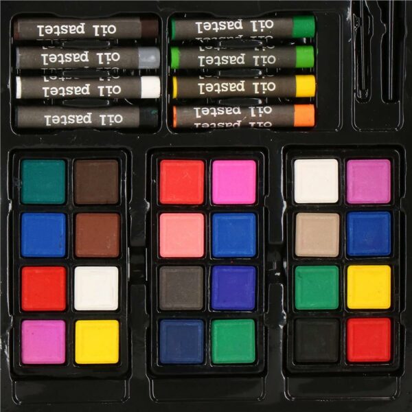 Set de pictura si desen pentru copii, 80 de piese, trusa lemn - Image 15