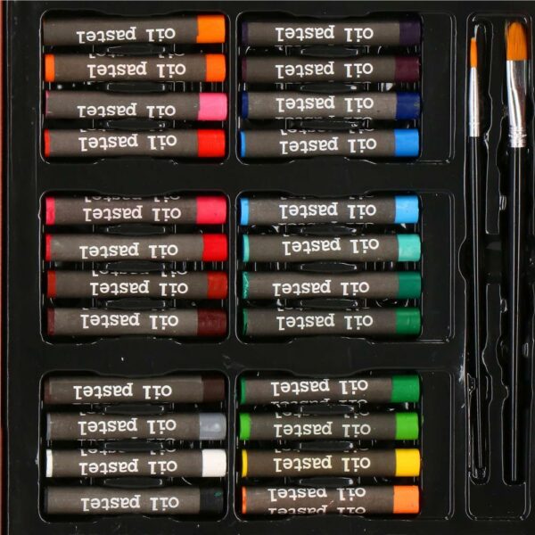 Set de pictura si desen pentru copii, 80 de piese, trusa lemn - Image 16