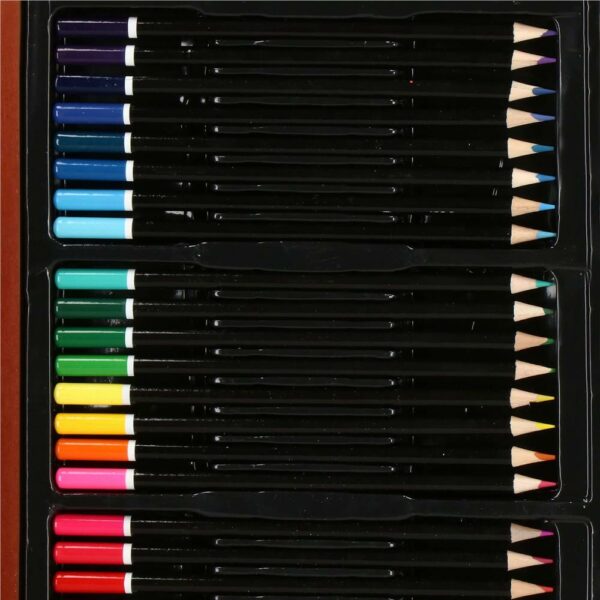 Set de pictura si desen pentru copii, 80 de piese, trusa lemn - Image 18