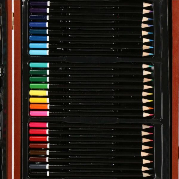 Set de pictura si desen pentru copii, 80 de piese, trusa lemn - Image 19