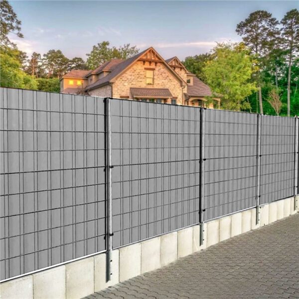 Kerítésbe fűzhető belátásgátló szalag, PVC, 35 x 0,19 m, szürke - Image 2