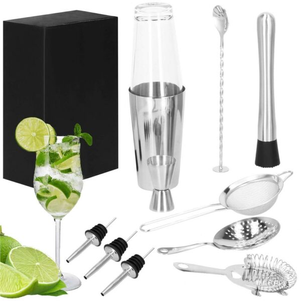 Set Cocktail Shaker Kit pentru barmani 700ml, KI19, 14 piese - Image 3